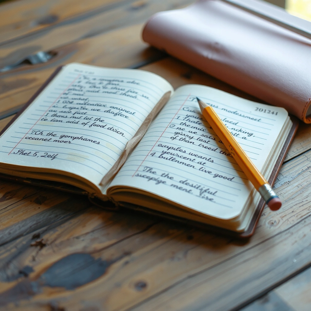 Handgeschreven voedingsdagboek